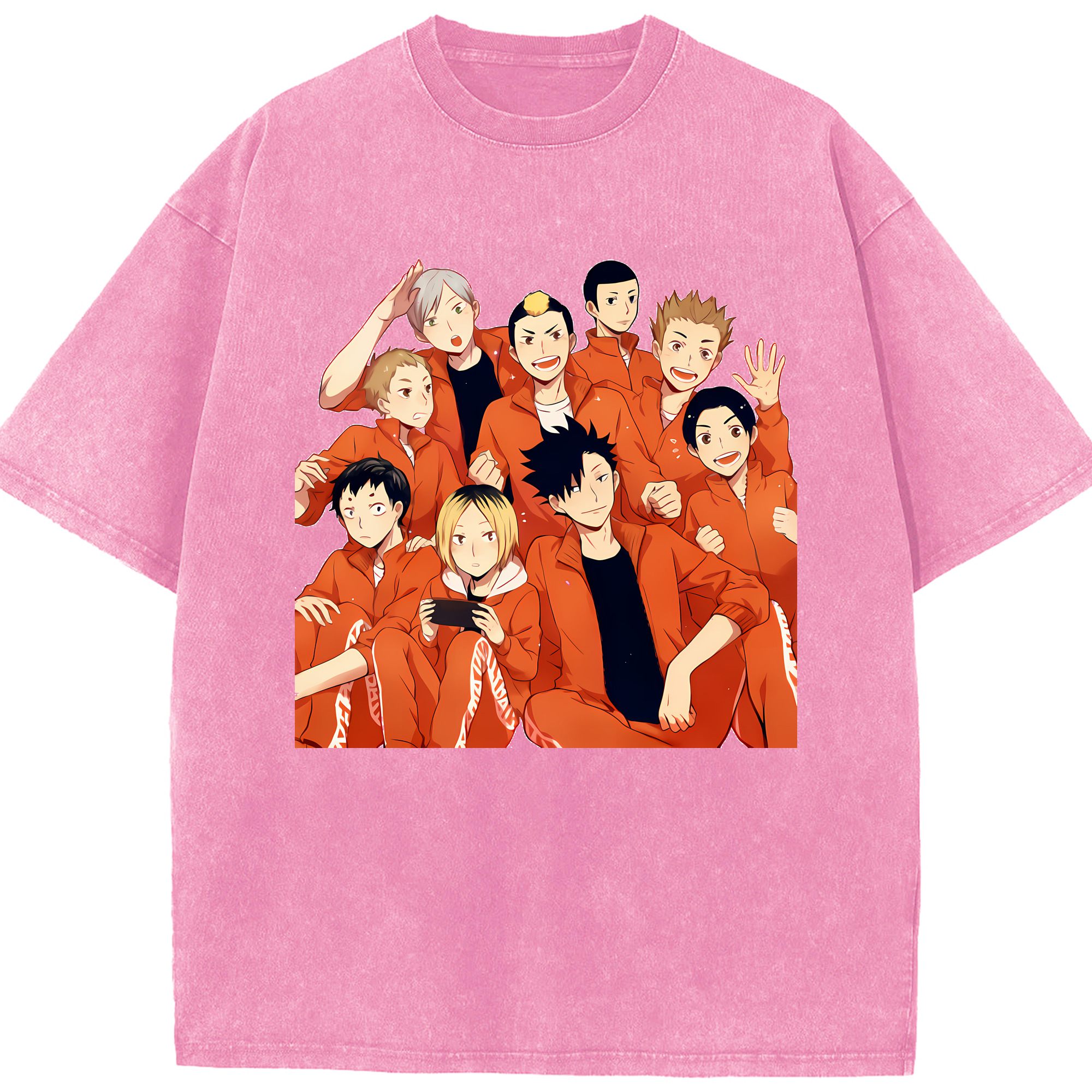 （画像用） ハイキュー!! Haikyu!! 綿100% ヴィンテージ風 半袖Tシャツ（フロントプリント）